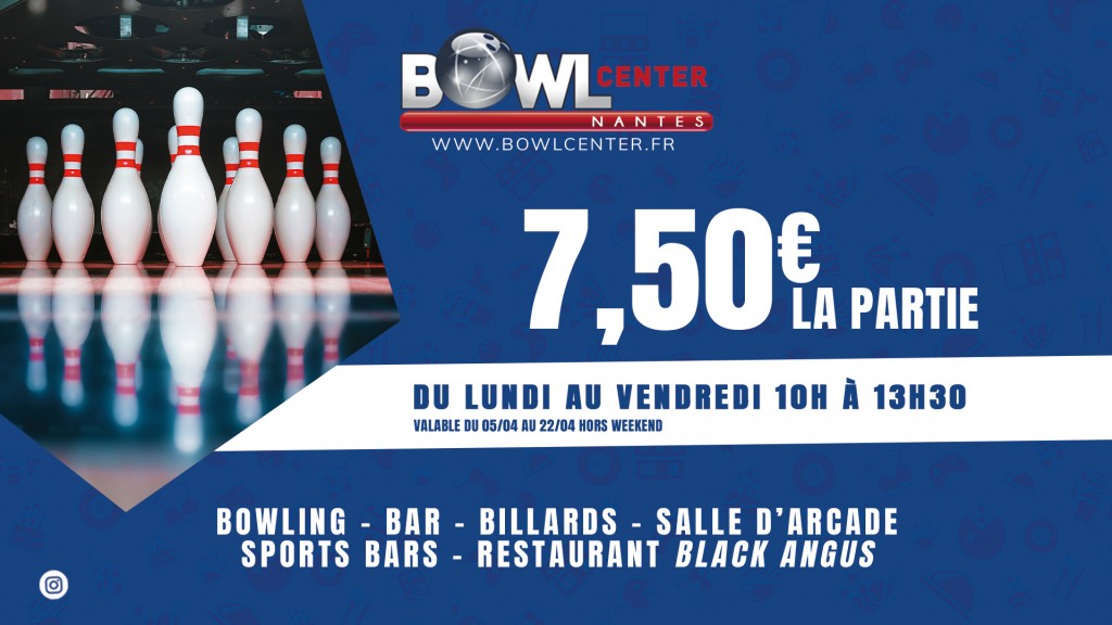 Bowling à 7,50€ la partie : du 5 au 22 avril 2025